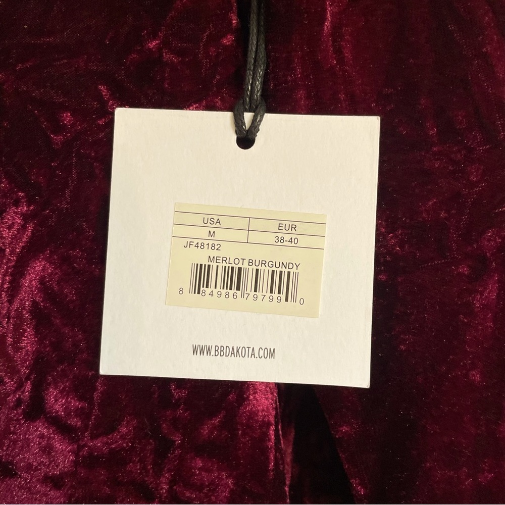 NWT Jack by BB Dakota Women’s Long Sleeve Crushed Velvet Dress Merlot - Medium - Picture 8 of 9